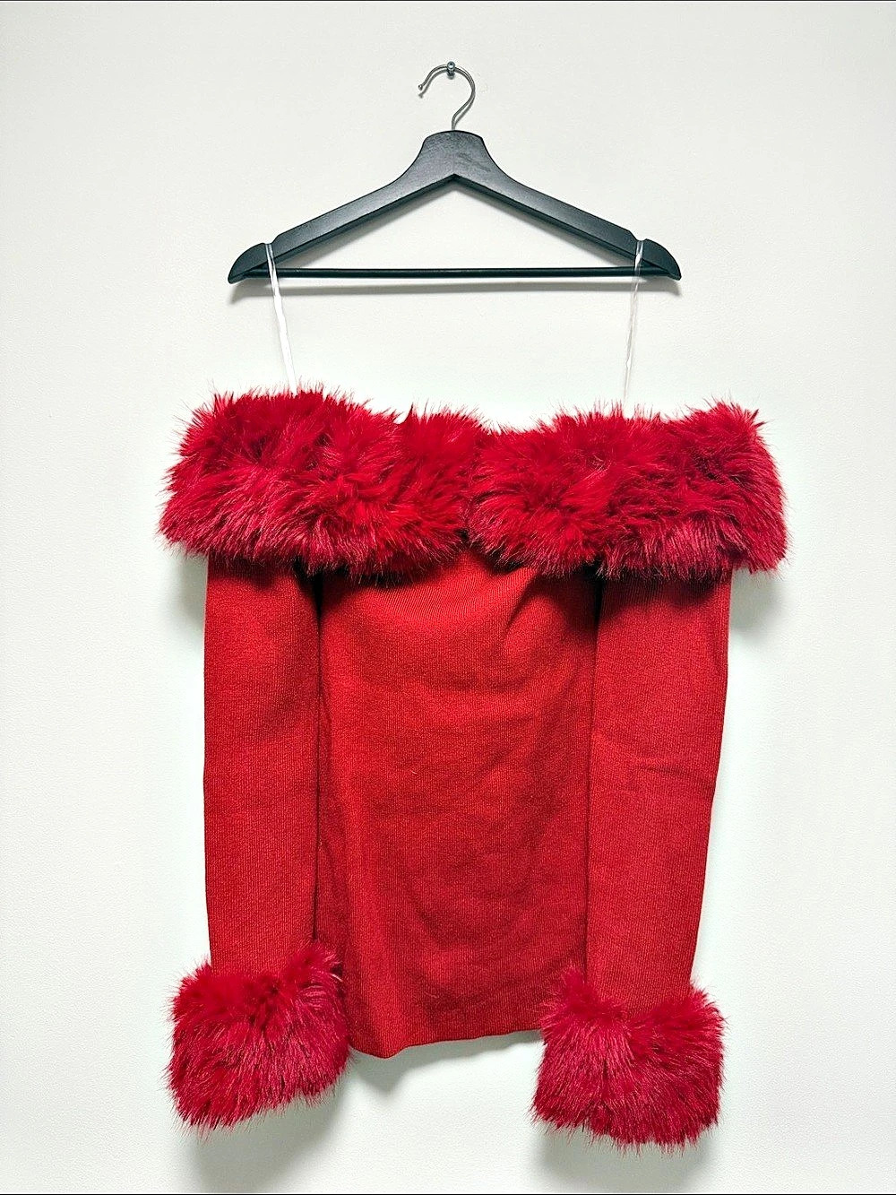 NWT Fashion Nova fur trim dress